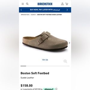 Birkenstock Boston Soft Footbed Suede Leather Taupe